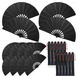 Decorative Figurines 12 Sets Large Folding Fan With Sleeves Silk Hand Japanese Taichi Handheld Dancing Prop