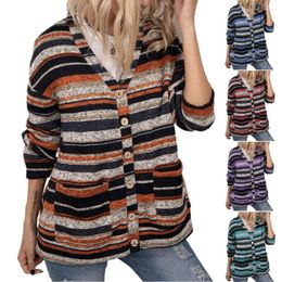 Women's Sweaters 2023 Autumn And Winter V-neck Knitting Button Cardigan Sweater Coat