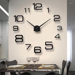 Wall Clocks 3D DIY Clock Reloj Pared Large Decor Watch Acrylic Mirror Stickers Home Decoration Living Room Horloge Murale