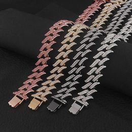 Designer Men's Diamond Flame Thorn Cuban Chain Multicolor Chunky Chain Hip Hop Rap Jewellery Bracelet