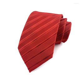 Bow Binds Fashion 8cm Breite Herren Krawatte Seide Langes Rot gestreiftes gemustert für Hochzeitsfeier Corbatas para hombre yuv05