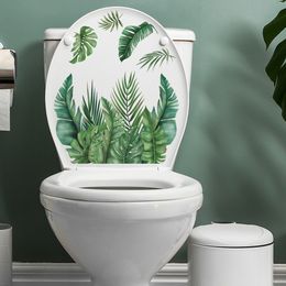 Wall Stickers Green Plants Leaves Bathroom Toilet Cupboard Decor Decals Home Decoration Beautify Selfadhesive Wallpaper 230822