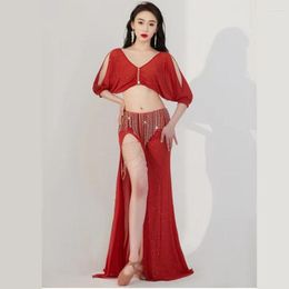 Stage Wear Belly Dance Practise Clothes Performance Long Skirt Suit Women Oriental Clothing Carnival