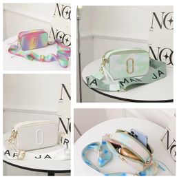 Designer Bag Snapshot New Multi-color Camera Ladies Fashion Straddle Shoulder Bag Tie-dye Luxury leather Italic glitter with purse grey bag