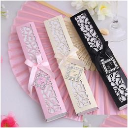 Other Event Party Supplies Luxurious Silk Fold Hand Fan In Elegant Laser-Cut Gift Box Addparty Favours Baby Shower Gifts Fast F530 Dr Dhynx