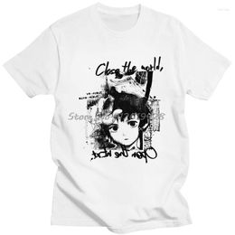 Men's T Shirts Handsome Serial Experiments Lain Shirt Men Short Sleeve Pure Cotton T-shirt Print Manga Anime Iwakura Tee Fashion Tshirt