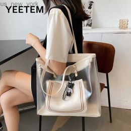 Totes Large-capacity Transparent Jelly Bag Handbags Female New Summer Temperament Tote Hand Holiday Bag 2023 HKD230822