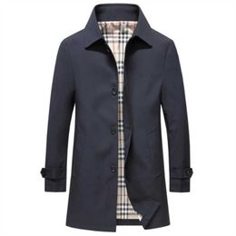 Luxury Brand Style Hotsales Men's Trench Coats Fashion Designer High Quality Classic Mens Long Grey Bluetrench Coat Loose Jacket and Overcoat Asian Size M-4xlydmq