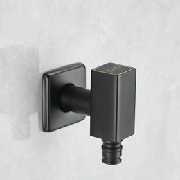 Bathroom Sink Faucets 1PC Copper Automatic Washing Machine Water Faucet Black Modern Garden Fast Open / Wall Mounted Taps Bibcock