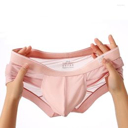 Underpants Man Ice Silk Mesh Low Waist Thin Tight Sexy Solid Underwear Breathable U Pouch Bag Quick Drying Elasticity Breifs