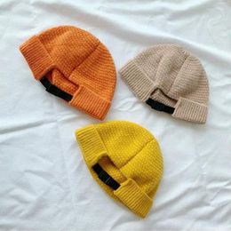 Berets Vintage Solid Color Melon Cap Autumn Winter Women Man Streetwear Hip Hop Caps Unisex Elastic Warm Knit Beanie Bonnet Hat