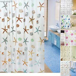 Shower Curtains 180x200cm PEVA Bathroom Shower Curtains Waterproof Thickening Bath Curtain Starfish Pattern Bathroom Shower Accessories R230829