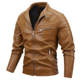 Men's Trench Coats Mens casual Motorcycle PU leather Jacket men Autumn Winter Men Faux Leather Jackets Casual Embroidery Biker Coat Zipper 230822