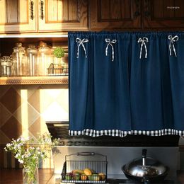 Curtain Plaid Window Curtains Short For Kitchen Cabinet Bedroom Separate Cafe Bar Door Half-Curtain Home Decor Drapes