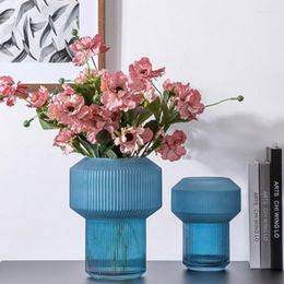 Vases Style Glass Vase Living Room Dried Flowers Transparent Dill Home Decoration Accessories Wide Mouth Flower