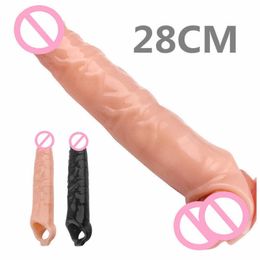 Massager Reusable Penis Sleeve Big Extender Cock Extension Enlargemen for Men Enlargement Time Delay