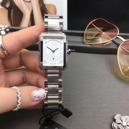 luxury lady watch Top brand Rectangle dial Full Stainless Steel band gold watches fashion watches for women Valentine's Day p186Z