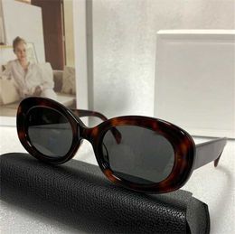 Arc De Triomphe Sunglasses 01 Cool Sunglasses Blonde Havana Frame Oval Frame with Temple Ins Net Red Same Style Glasses 40194 Small Frame Sexy Woman New