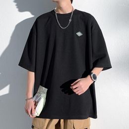 Men's T Shirts SYUHGFA 2023 Summer Oversized Ice Silk T-shirts Round Neck Short Sleeve Tops Fashion Korean Clothing Unisex Male Tee