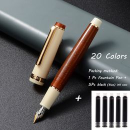 Fontänpennor 1 st fontänen penna wiht bläck jinhao 82 penna akryl bläck penna med spinner guld tillbehör f nib skriva smidig affärsofficer 230821