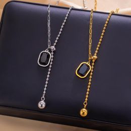 Chains Geometric Tassel Splicing Chain Titanium Steel Necklace Fashion Versatile Luxury Collarbone Autumn And Winter Jewelry