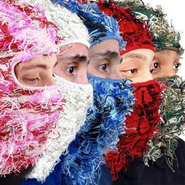 BeanieSkull Caps Balaclava Distressed Ski Mask Knitted Camouflage Hats Skullies Elastic Cap Winter Warm Full Face Shiesty 230822