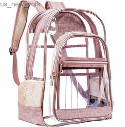 Totes PVC Transparent Backpack Bag Fashion Waterproof Student School Bags Jelly Travel Beach Swimming Kit Bag for Men Women Rucksack HKD230822