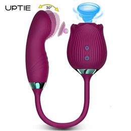 Powerful Rose Vibrator Female Sucker Clitoris Mimic Finger Wiggling Dildo G-spot Massager Adults Goods for Women
