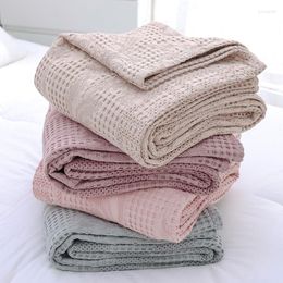 Blankets Solid Thicken Cotton Blanket For Bed Waffle Plaid Classic Style Sofa Throw Thread Summer Quilt Home Soft Bedspread