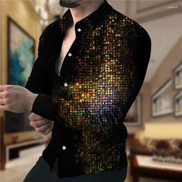 Men's Casual Shirts Fashion Luxury For Men Oversized Shirt Print Long Sleeve Tops Clothing Club Party Cardigan Blouses
