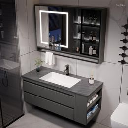 Bath Accessory Set Modern Simple Rock Seamless Integrated Basin Bathroom Cabinet Combined Washbasin