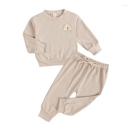Running Sets 2pcs Toddler Baby Clothes Set Velvet Long Sleeve Thick Home Pyjama Suit Pullover Pants Autumn Winter Clothing