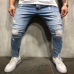 Men's Jeans Mens Skinny Slim Fit Ripped Big And Tall Stretch Blue For Men Distressed Elastic Waist M-4XL263Z