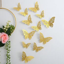 Wall Stickers 20pcsset Fashion 3D Hollow Butterfly DIY Removable Sticker Home Room Bedroom Decoration Supplies 230822