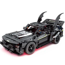 Sport Cars Toy Block Machinery Technology Model Kit Spide Man Dark Knight Run Sport Car Accessory Block Toy For Kid Diecast Model Toy Build Brick Christmas Gifts