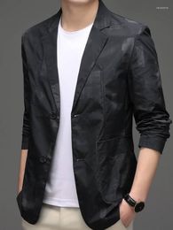 Men's Suits High-end Business Men Blazer Fashion Korean Style Casual Korea Slim Fit Suit Blue Black Solid Colour Jacket B177