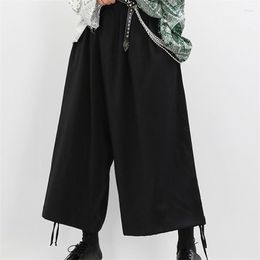 Men's Pants Spring And Autumn Japanese Style Casual Culottes Fashion Trend Black Super Loose Wide Leg