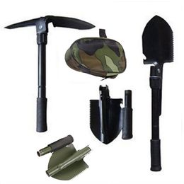 Other Garden Tools Multifunctional Military Folding Shovel Mini Camping Shovels Outdoor Survival Pocket Aluminium Alloy Handle 230821