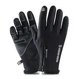Five Fingers Gloves 5 Size Cold-proof Unisex Waterproof Winter Gloves Cycling Fluff Warm Gloves For Touchscreen Cold Weather Windproof Anti Slip 230822