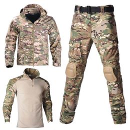 Outdoor Jackets Hoodies Hiking Men Pants Military Clothing Combat Uniform Army Airsoft Suits Hunting Clothes Tactical Shirts Cargo Pads 230821