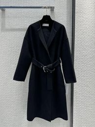 Women's Trench Coats Round Neck Wool Coat Elegant Atmosphere Classic Lapel H Version Does Not Pick The Upper Body Super Advanced