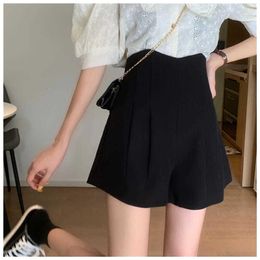 Women's Shorts Summer Pink Suit For Women Spring Autumn 2023 Loose Slim A-line Casual Thin High Waisted Wide Leg Woman