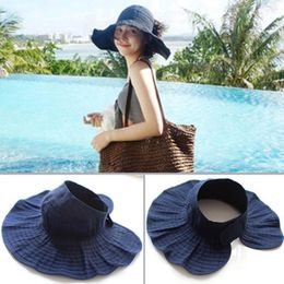 Wide Brim Hats Hat Women Summer For Girls Foldable Beach Sun Cap Portable Anti-Uv Vacation Travel Accessories