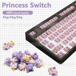 Keyboards MMD Princess Switch Linear Tactile 3845534860g HIFI Sound Mechanical Keyboard Switches POM PTFE Material Custom DIY 5Pins 230821