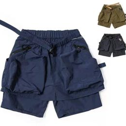 Men's Shorts Waterproof Functional Outdoor Big Pocket Pants Three-dimensional Ins Trendy Japanese CMF Quarter Cityboy Casual