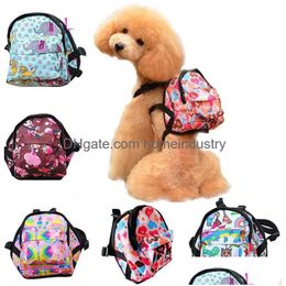 Dog Collars Leashes Harness And Set Mti-Functional Backpack Adjustable Bag 5 Colours K11 Drop Delivery Dhl6E