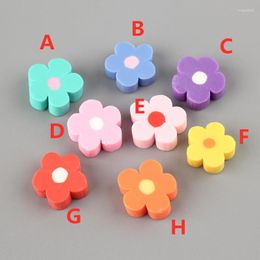 Charms Kawaii Sprinf Flower Flat Back Resin Cabochons Planar Polymer Clay Floral Button Patch Sticker Embellishments Decor 10pcs