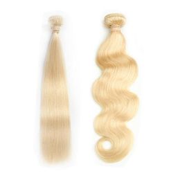 Brazilian Human Hair Weaving 613 Honey Blonde Straight Hair Bundles 1PC Remy Hair Bundles 12-30 Inch Body Wave Can Buy 3-4 Bundles240H