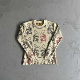 2023 Twin Tigers Waffle Long Sleeve Men's Knitted Pure Cotton Hoodie Best Quality London New Fashion Women Tops