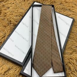 Men's Letter Tie Silk Necktie Gold Blue Jacquard Party Wedding Woven Fashion Design with box G0012520